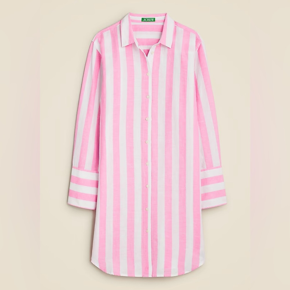 J.Crew Beach Shirt in Striped Linen/Cotton Blend - Size XS
